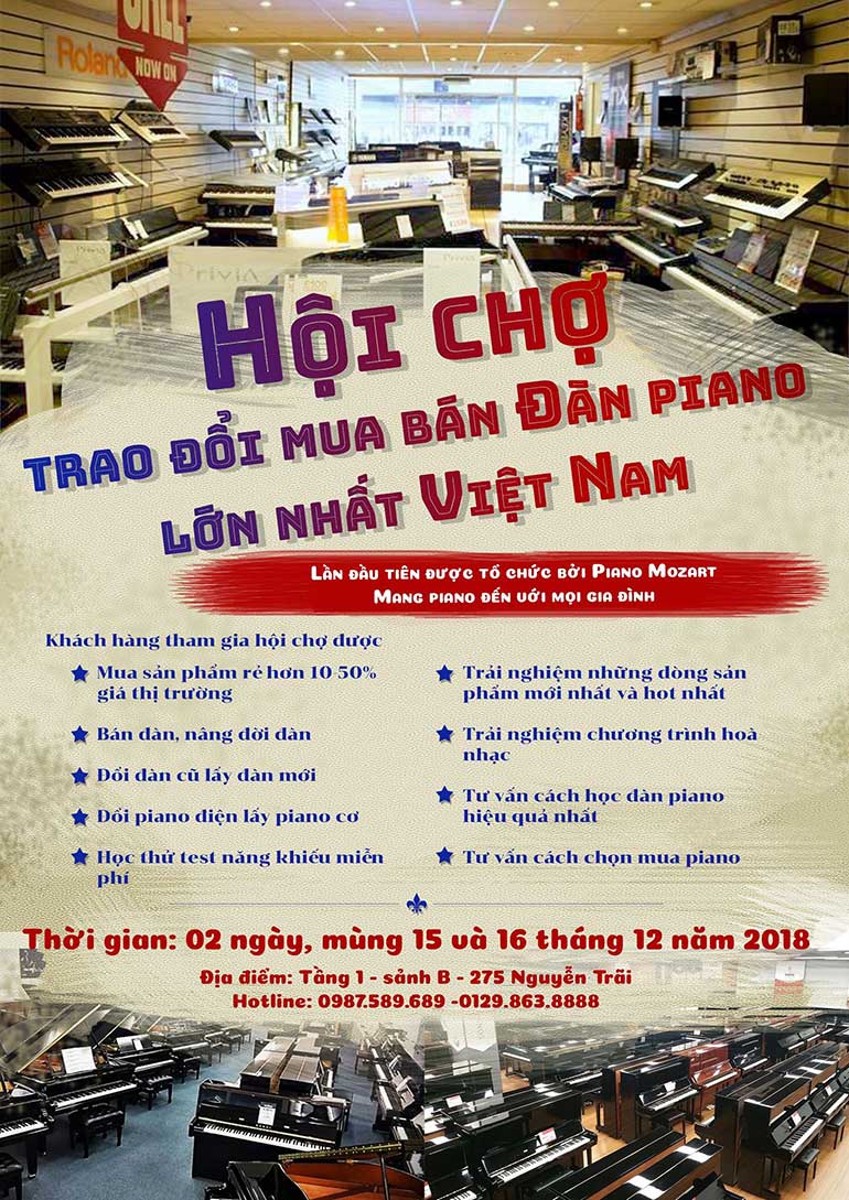 CƠ HỘI MUA ĐÀN PIANO VỚI GIÁ RẺ HƠN ĐẾN 50% TẠI HỘI CHỢ PIANO MOZART 2018