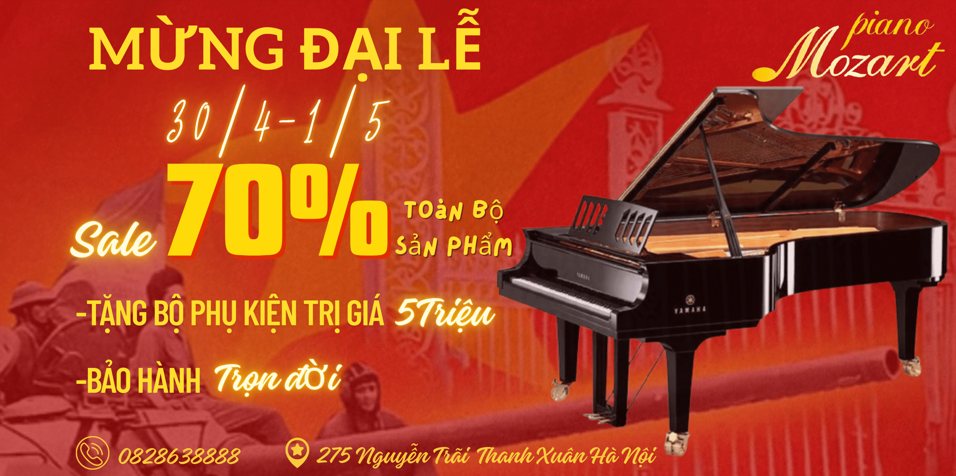 🎉 CHÀO MỪNG ĐẠI LỄ 30/4 - 1/5 CÙNG KHUYẾN MÃI SIÊU HẤP DẪN TỪ PIANOMOZART 2 image