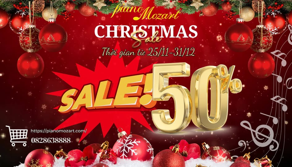 GIÁNG SINH RỘN RÀNG – ƯU ĐÃI LÊN ĐẾN 50% TẤT CẢ PIANO